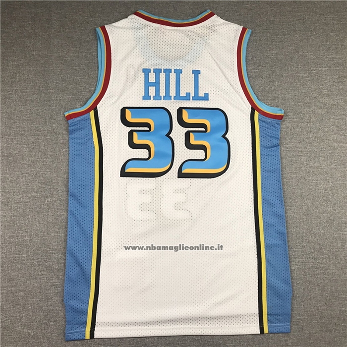 Maglia Detroit Pistons Grant Hill #33 Mitchell & Ness 1998-99 Bianco